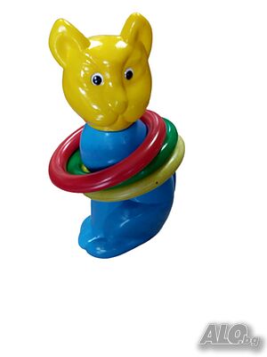 Играчка Коте с три ринга за нанизване