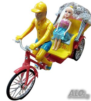 Играчка Кукла Барби с вело-каляска - движеща се