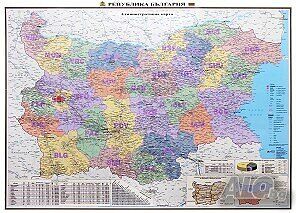 Административна карта на България, стенна