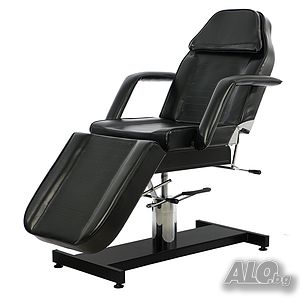 Хидравлична кушетка Ment 185 x 63/83 x 63/77 см - черна/бяла