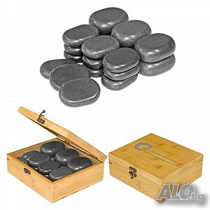 Комплект от 18 базалтови камъни за масаж - Hot Stone set 18