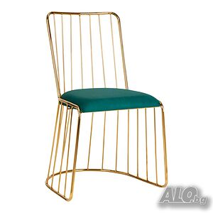 Стол за маса за маникюр Velvet QS-M00 - зелена с златиста основа