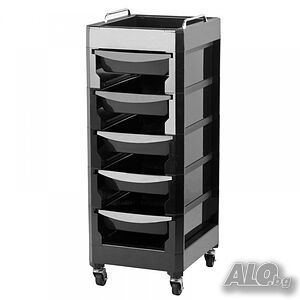Фризьорска количка Gabbiano 030 - 43 х 38 х 88 см - черна
