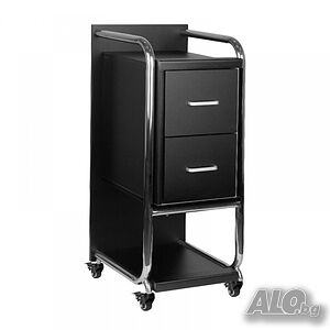 Фризьорска количка Gabbiano Solo Silver - черна 47 х 35 х 90 см