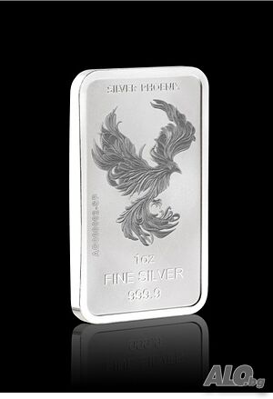 Сребърно кюлче с митичната птица Феникс 1 oz,31.10 гр