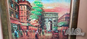Картина масло Париж Триумфалната арка