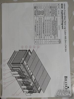 Sglobiaema darvena kashta 8m x 4m, debelina 44mm, 4 prozoreca, dvoina vrata. Cena EUR22000.00