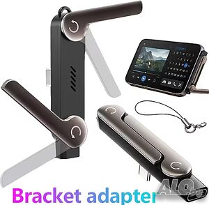USB Type-C OTG адаптер 3 в 1 със сгъваема стойка за телефон