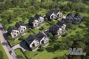 Висок клас затворен жилищен комплекс с къщи и гледка към гр. София