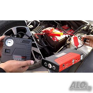 Автомобилен стартов комплект. Стартерно зарядно JUMPSTARTER TM15 PUMP (50800 mAh) + компресор.