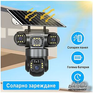 4G соларна камера(сим карта) 12MP с три обектива V380PRO