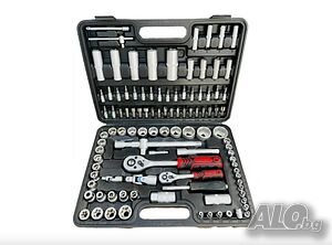 Kraft Royal Гедоре 108 части 1/4”& 1/2” Cr-V steel (хром-ванадиева стомана) гедория
