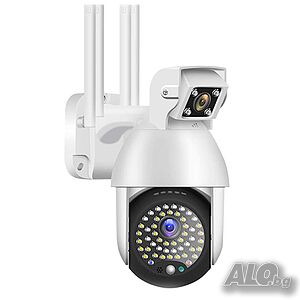 Куполна WIFI 50 LED FULL HD PTZ въртяща камера 2 обектива водоустойчива