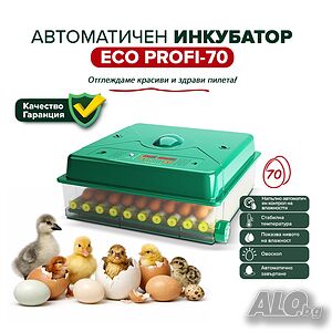 Автоматичен инкубатор, Люпилня ECO PROFI-70 яйца #54401