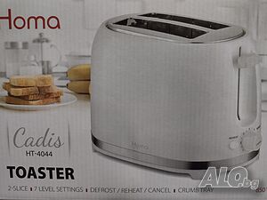Тостер за 2 броя филийки HoMa HT4044 нов с 2 г. гаранция