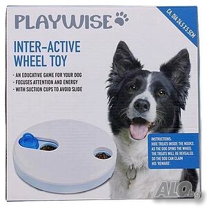 Играчка за куче с гранули PlayWise налични 4 броя интерактивно колело за игра
