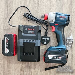Нов безчетков акумулаторен ударен гайковерт BOSCH GDX 18V-285, 2 x 5.0Ah батерии и зарядно