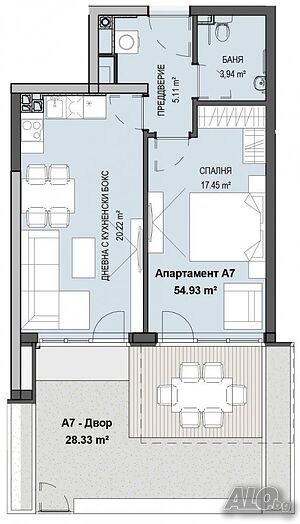 Продава двустаен апартамент в новострояща се сграда в гр. София, кв. Кръстова вада