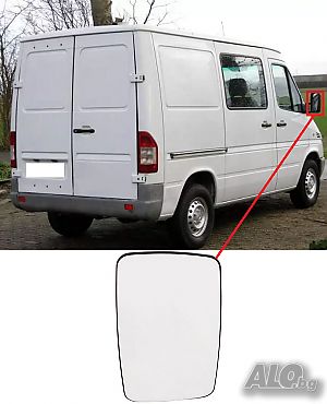 Стъкло за огледало с подгряване за MERCEDES SPRINTER 1995 -2006 Шоф. или Пасаж. страна