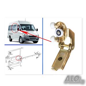 Обтегач за плъзгаща врата среден с панта за MERCEDES SPRINTER 1995-2006 Пасажерска страна