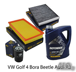 Комплект Филтри и Масло 10W-40 API SL/CF за VW Golf 4 Bora Beetle Audi A3
