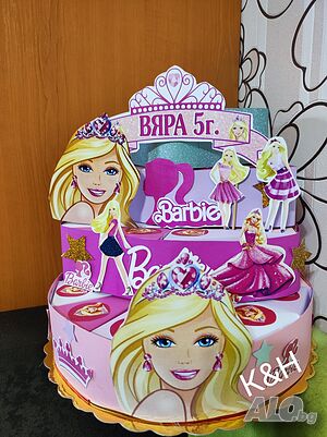 Картонена торта Барби