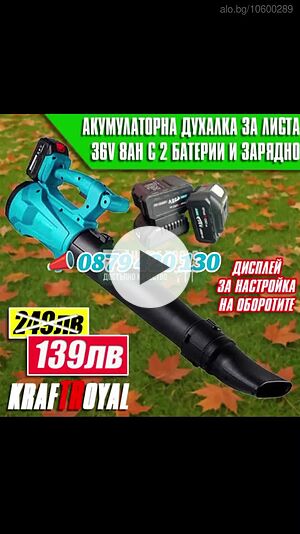 🌟🍂 Ултра мощна Акумулаторна духалка за листа🍂