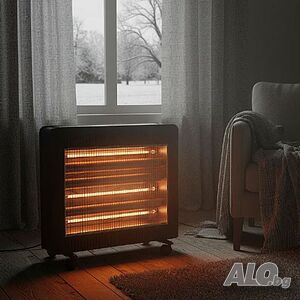 Отоплителна печка с 4 кварцови реотана, 2400W - бързо, ефективно и безопасно отопление