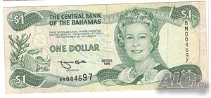 The Bahamas-1 Dollar-1996-P# 57a-Elizabeth II-Paper