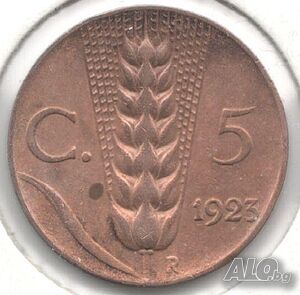 Italy-5 Centesimi-1923 R-KM# 59-Victor Emanuel III