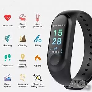 Фитнес гривна M3 Band, Калории, Крачкомер, Bluetooth, SMS Нотификации