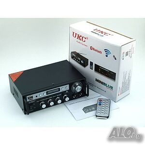 Аудио усилвател SN-555BT, Караоке, Блутуут, FM, SD, USB, BLT, 2x60W, 220VAC