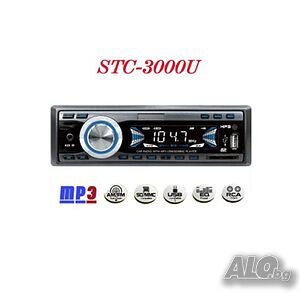 Радио MP3 плеър за кола STC-3000U, 1 DIN с USB, MP3, SD
