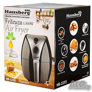 Фритюрник с горещ въздух Air Fryer Hausberg HB 2250, 1500 W, 2.6литра