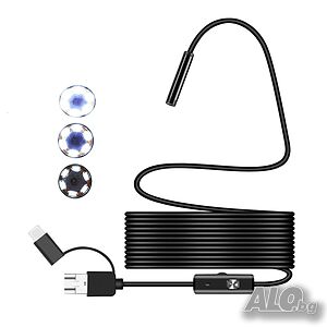 Мини ендоскопска камера 5.5 мм, USB тип C, 1.5 м, 6 светодиода, водоустойчивост