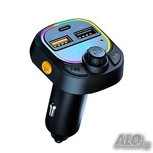 C28 CAR Bluetooth FM трансмитер - 3.1 А, 7 LED светлини, 2xUSB + TYPE C