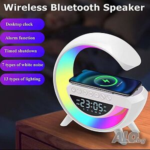 RGB Интелигентна Bluetooth LED Лампа BT-3401 с Безжично Зарядно и Множество Функции