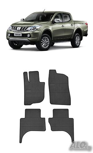 Гумени стелки Frogum съвместими с Mitsubishi L200 2016, Fiat Fullback Double Cab 2016