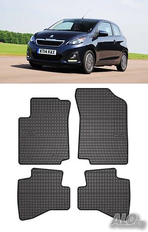 Гумени стелки Frogum съвместими с Citroen C1 2014-2021, Peugeot 108 2014-2021,Toyota Aygo 2014-2021