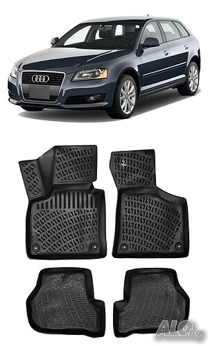 Гумени стелки RizLine съвместими с Audi A3 2006- 2013