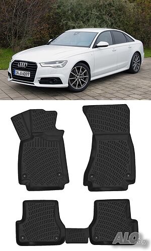 Гумени стелки RizLine съвместими с Audi A6 12-18