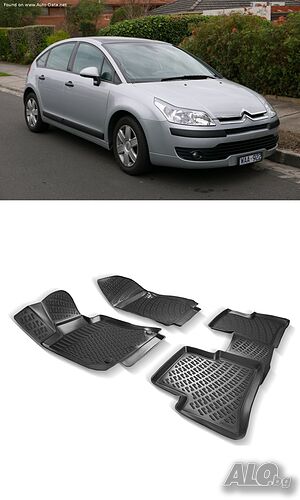 Гумени стелки RizLine съвместими с Citroen C4 04-10
