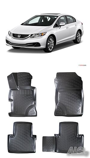 Гумени стелки RizLine съвместими с Honda Civic Sedan 2011-2016