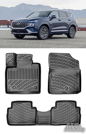 Гумени стелки RizLine съвместими с Hyundai Santa Fe IV Facelift Hybrid 2020-2023