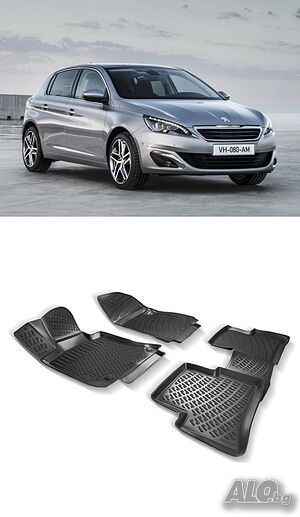 Гумени стелки RizLine съвместими с Peugeot 308 II хечбек 2013-