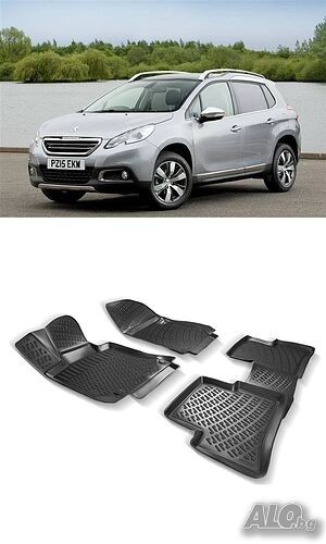 Гумени стелки RizLine съвместими с Peugeot 2008 I 13-19