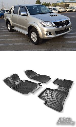 Гумени стелки RizLine съвместими с Toyota Hilux 2004-2015 (4 врати)