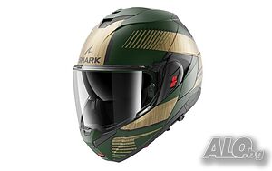 Модуларна Отваряема мото каска за мотор SHARK OXO SIKTER Green/Golden