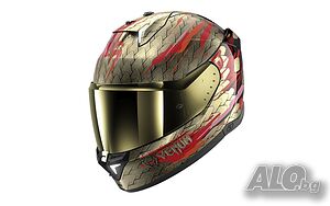 Мото каска SHARK SKWAL i3 VENUM Black Red Gold, очила,Led светлини!