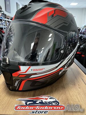 Мото каска SCORPION EXO 390 Power Red, размер XL 61-62см., като нова